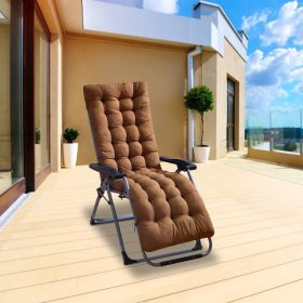 67x22in Chaise Lounger Cushion Recliner Rocking Chair Sofa Mat Deck Chair Cushion (Option: ThickenCoffee)