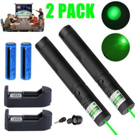 Green Laser Pointer Pen Assassin Visible Lazer&Battery&Charger 1mw (Option: 2pcs)