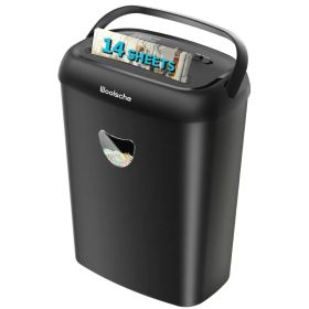 Cross Cut Paper Shredder,High-Performance,14-Sheet Capacity,6.6 Gallon Basket,P-4 Security-Jam Proof Heavy Duty Shredder For Home And Office (Option: Black)