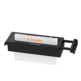 Small Paper Shredder For Home, 6 Sheet Strip Cut Paper Shredder Without Basket,Portable Shredder Extendable Arm Design With Overheat Protection F (Option: Black)