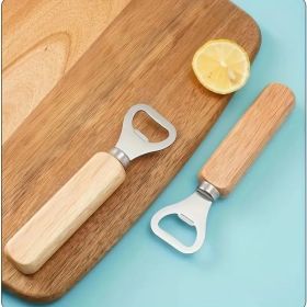 Beer Capper, Thickened Stainless Steel Wooden Handle Corkscrew, Wine Cap, Beverage Bottle Opener (Option: 03)