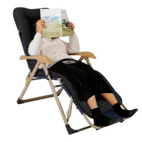 67x22in Chaise Lounger Cushion Recliner Rocking Chair Sofa Mat Deck Chair Cushion (Option: Black)